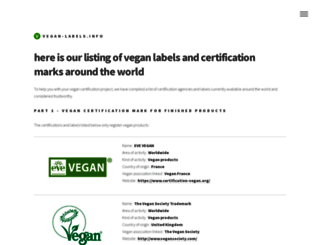 vegan-labels.info screenshot