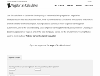 vegetariancalculator.com screenshot