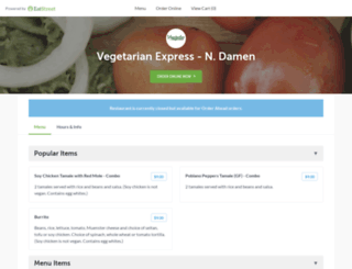 vegetarianexpressndamen.com screenshot