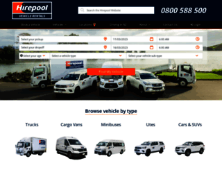 vehicles.hirepool.co.nz screenshot