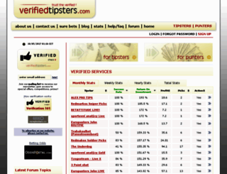 verifiedtipsters.com screenshot