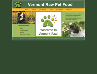 vermontrawpetfood.com screenshot