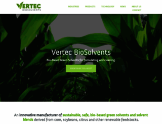 vertecbiosolvents.com screenshot