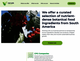 verumingredients.com screenshot