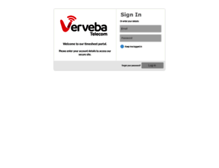 verveba.timesheetportal.com screenshot