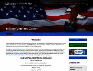 veterans.csusb.edu screenshot