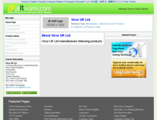 vicor-uk.allitwares.com screenshot