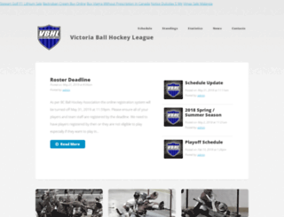 victoriaballhockeyleague.ca screenshot