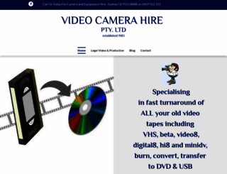 videocamerahire.com.au screenshot