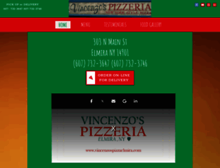 vincenzospizzaelmira.com screenshot
