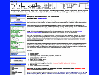 vintageelectronics.ca screenshot