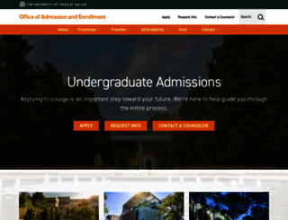 virtual-admission-resources.utdallas.edu screenshot