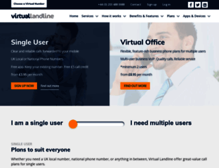 virtuallandline.co.uk screenshot
