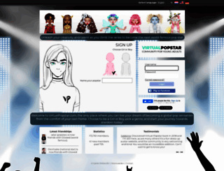 virtualpopstar.com screenshot