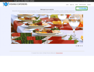 vishnucaterers.com screenshot
