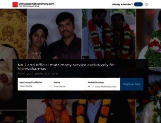 vishwakarmamatrimony.com screenshot