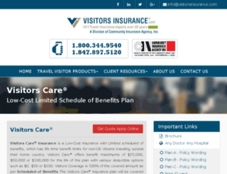visitorcareinsurance.com screenshot