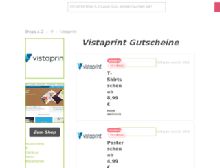 vistaprint.gutscheincodes.de screenshot
