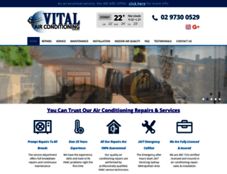 vitalaircon.com.au screenshot