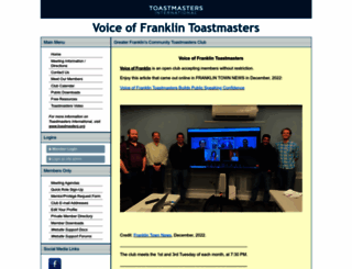 voiceoffranklin.toastmastersclubs.org screenshot