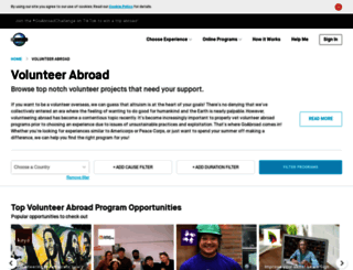 volunteerabroad.com screenshot