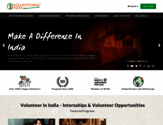 volunteeringindia.com screenshot