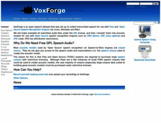 voxforge.org screenshot