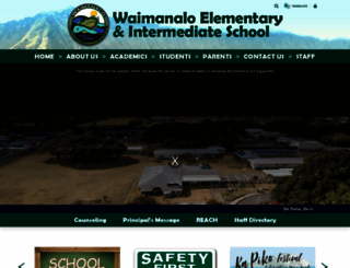 waimanaloschool.org screenshot