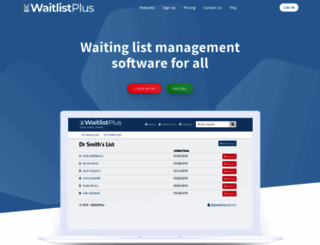 waitlistplus.com screenshot