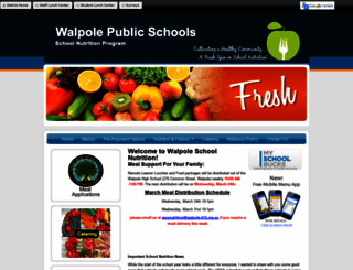 walpoleschoolnutrition.com screenshot