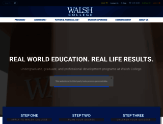 walshcollege.edu screenshot