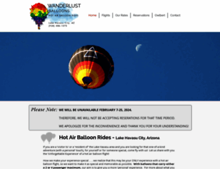 wanderlustballoons.com screenshot
