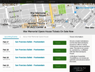warmemorialoperahouse.ticketoffices.com screenshot