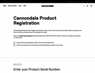 warranty.cannondale.com screenshot
