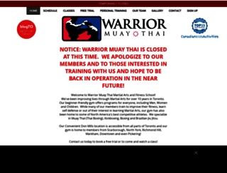 warriormuaythai.com screenshot