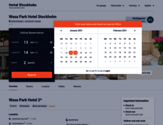 wasa-park-hotel.hotelistockholm.com screenshot