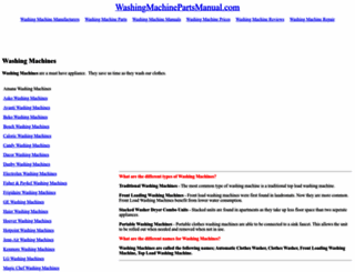 washingmachinepartsmanual.com screenshot