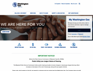 washingtongas.com screenshot