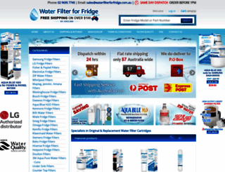 waterfilterforfridge.com.au screenshot
