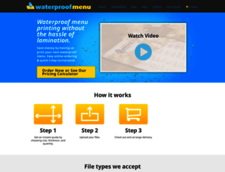 waterproofmenu.com screenshot