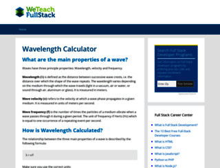 wavelengthcalculator.com screenshot