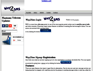 way2sms.comlog.in screenshot
