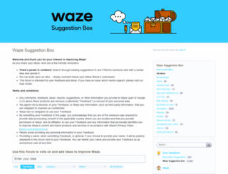 waze.uservoice.com screenshot