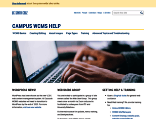 wcmshelp.ucsc.edu screenshot