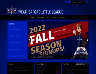 weatherfordlittleleague.com screenshot