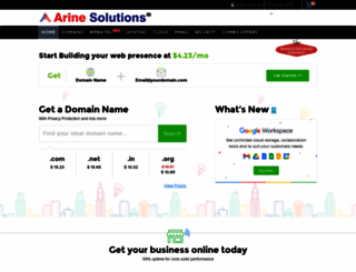 web.arinesolutions.com screenshot