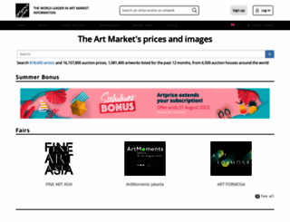 web.artprice.com screenshot