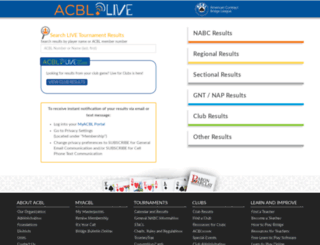 web3.acbl.org screenshot