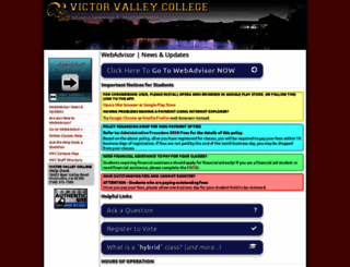 webadvisor.vvc.edu screenshot