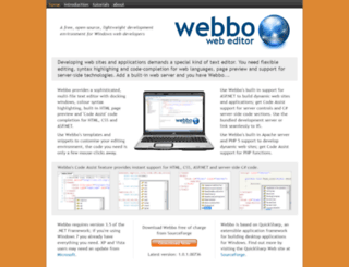 webbo.sourceforge.net screenshot